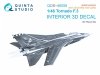 Quinta Studio QDS+48058 Tornado F.3 3D-Printed & coloured Interior on decal paper (Revell) (small version) (with 3D-printed resin parts) 1/48